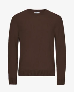 Classic Merino Wool Crew - Coffee Brown