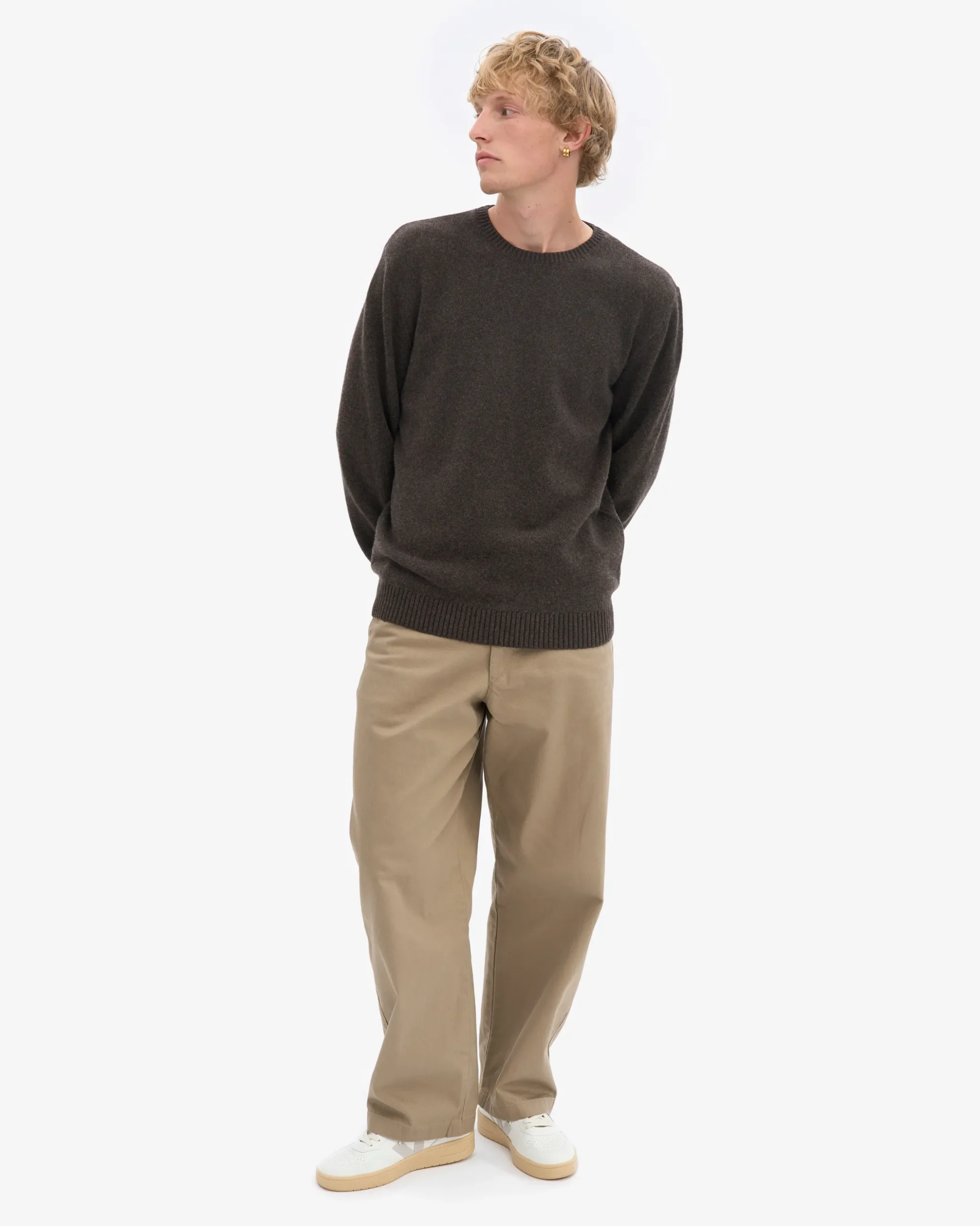 Classic Merino Wool Crew - Coffee Brown