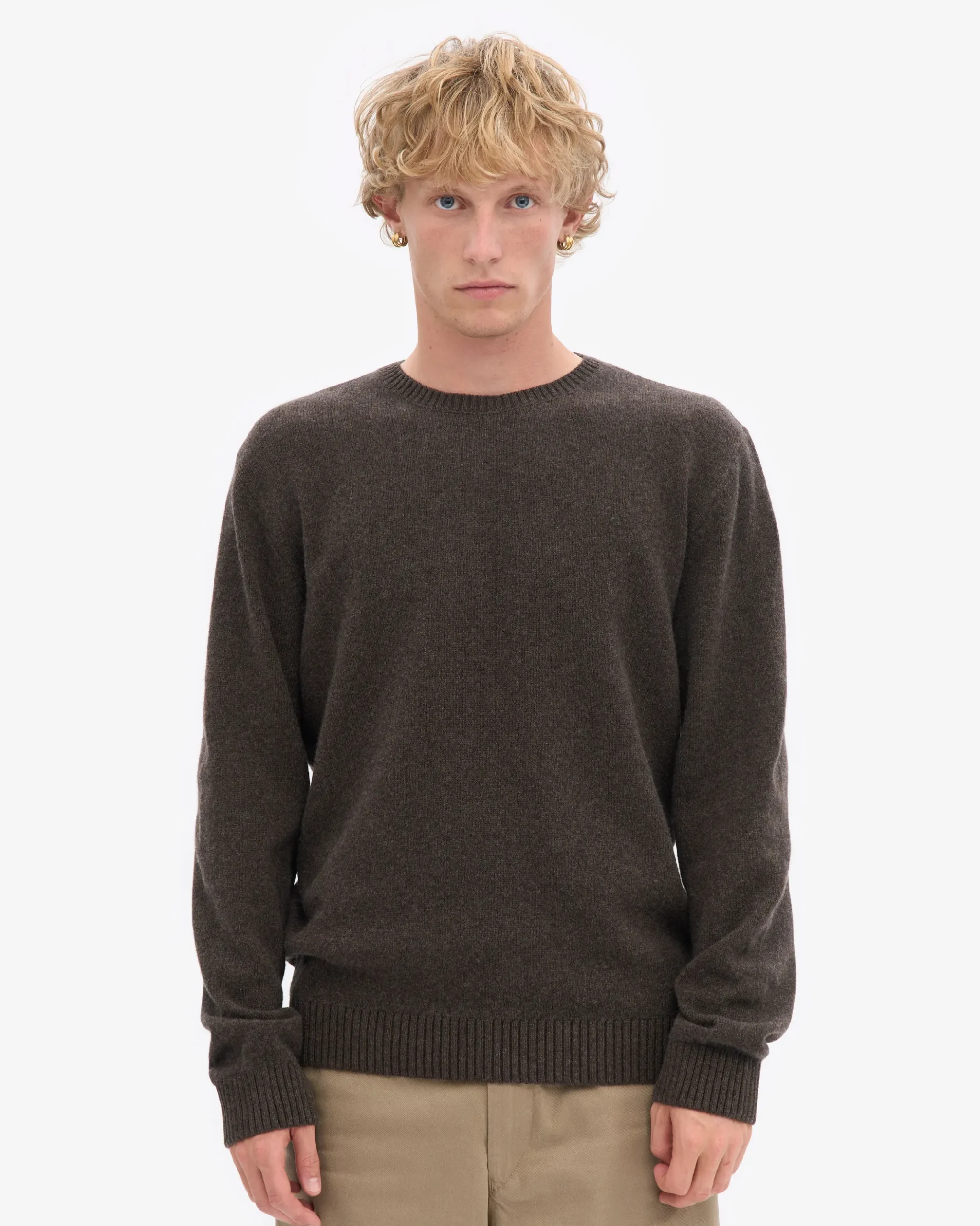 Classic Merino Wool Crew - Coffee Brown