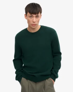 Classic Merino Wool Crew - Emerald Green