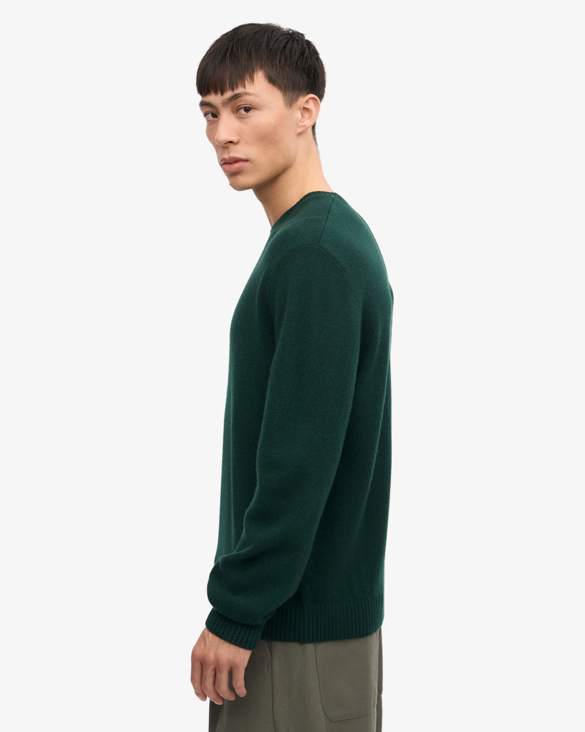 Classic Merino Wool Crew - Emerald Green