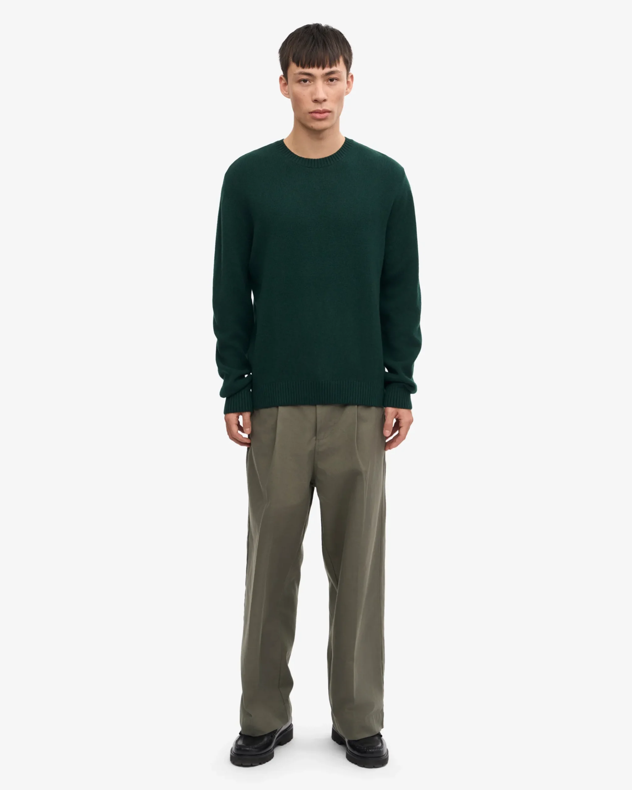 Classic Merino Wool Crew - Emerald Green