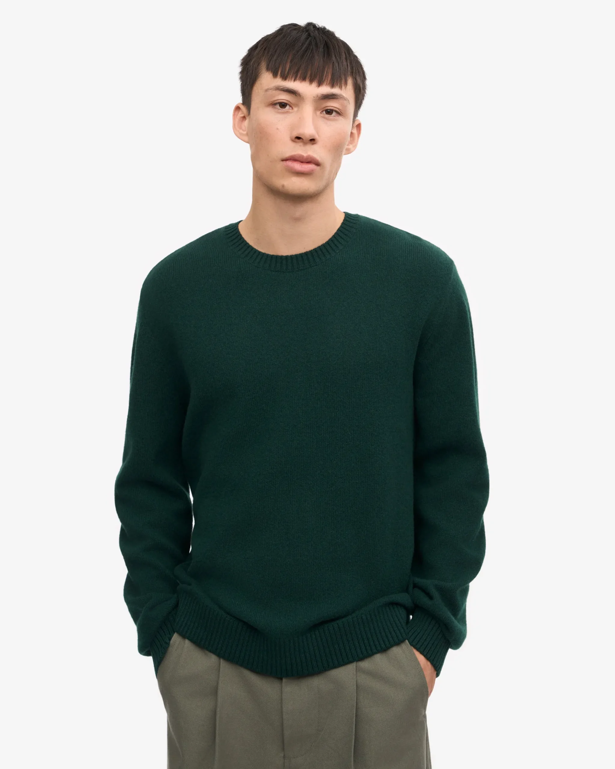 Classic Merino Wool Crew - Emerald Green