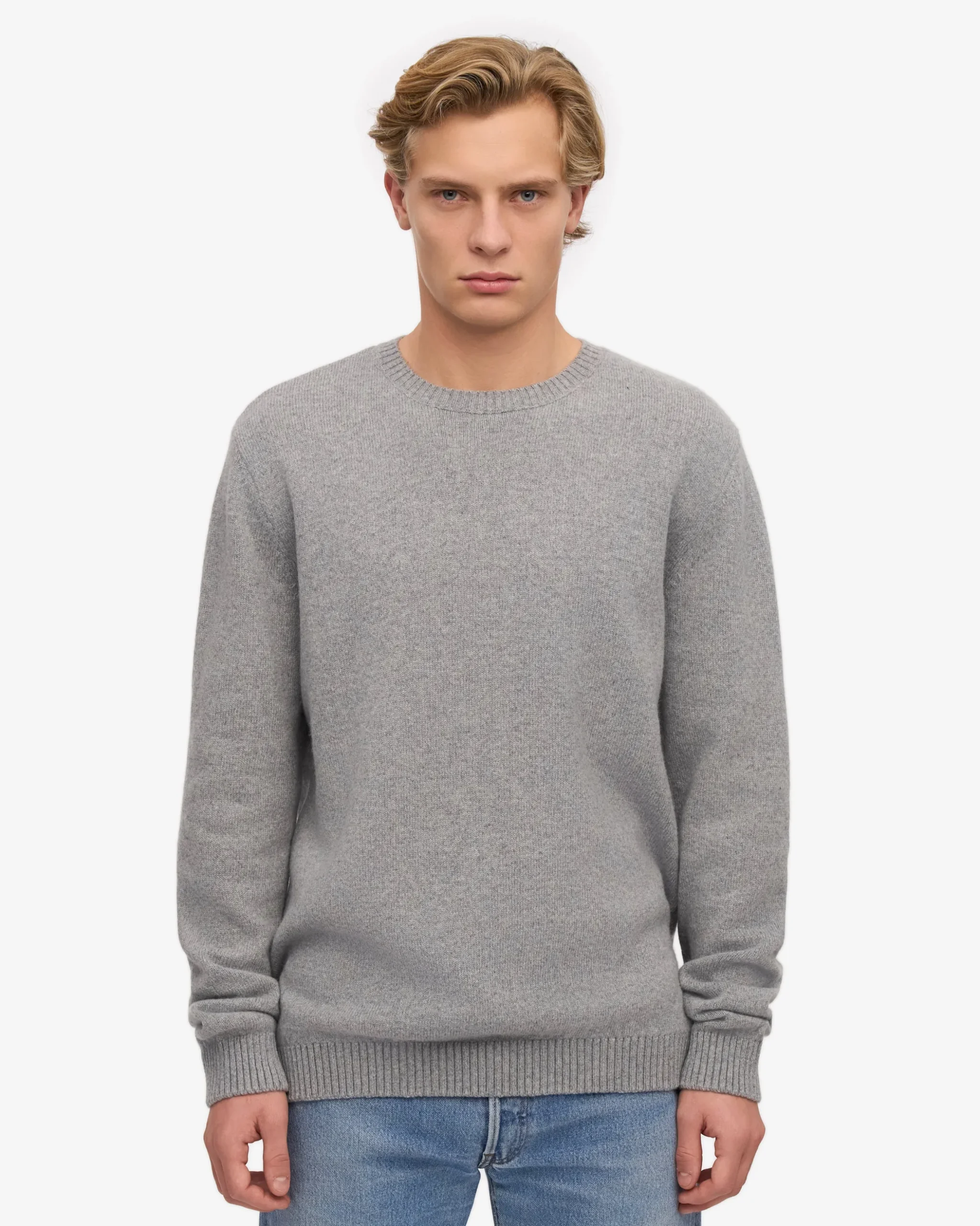 Classic Merino Wool Crew - Heather Grey
