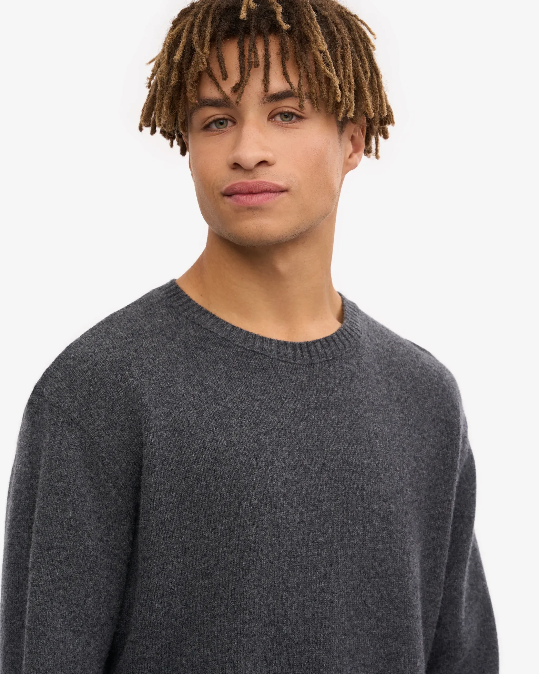 Classic Merino Wool Crew - Lava Grey