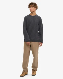Classic Merino Wool Crew - Lava Grey