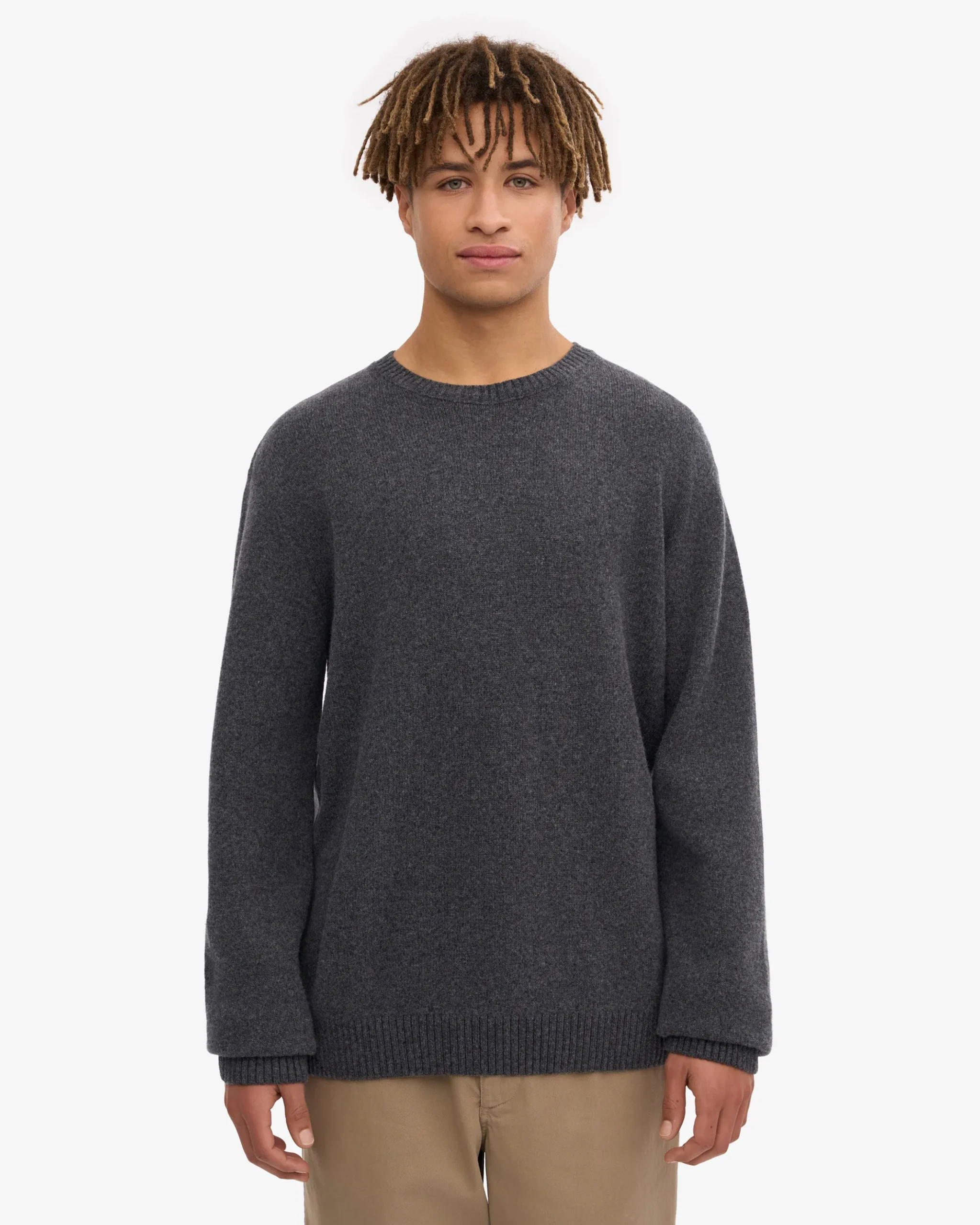 Classic Merino Wool Crew - Lava Grey