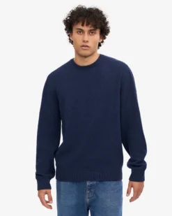 Classic Merino Wool Crew - Marine Blue