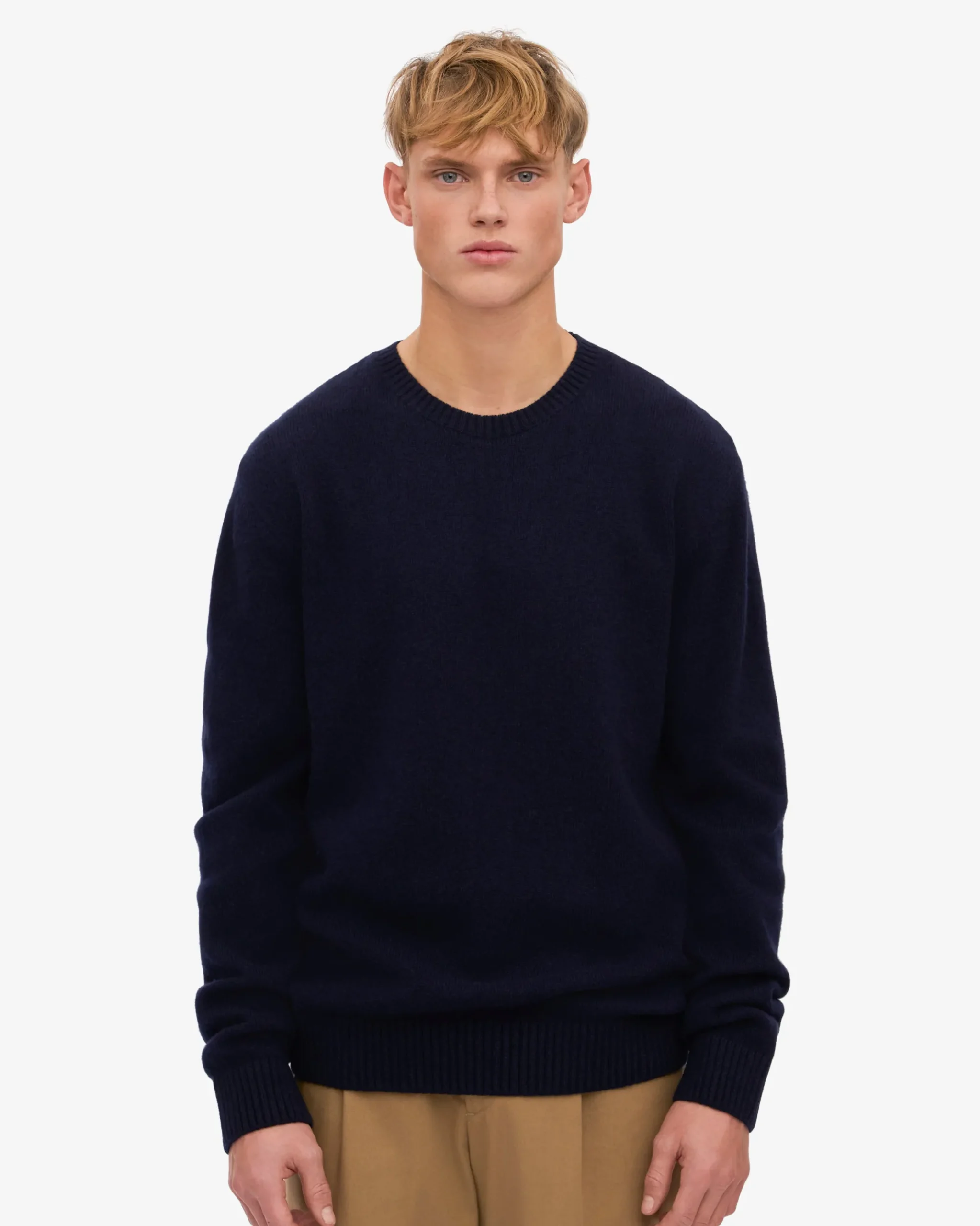 Classic Merino Wool Crew - Navy Blue