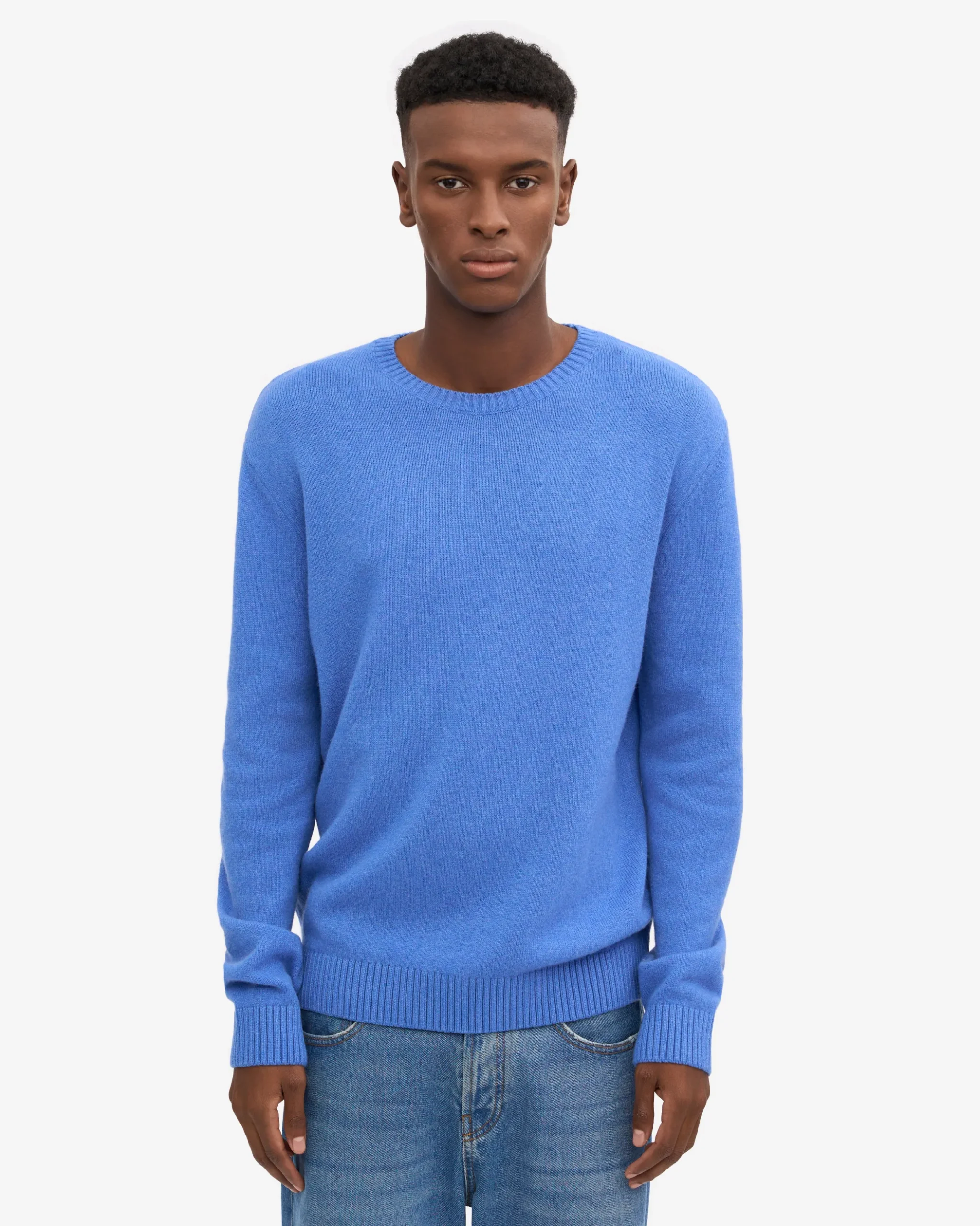 Classic Merino Wool Crew - Pacific Blue