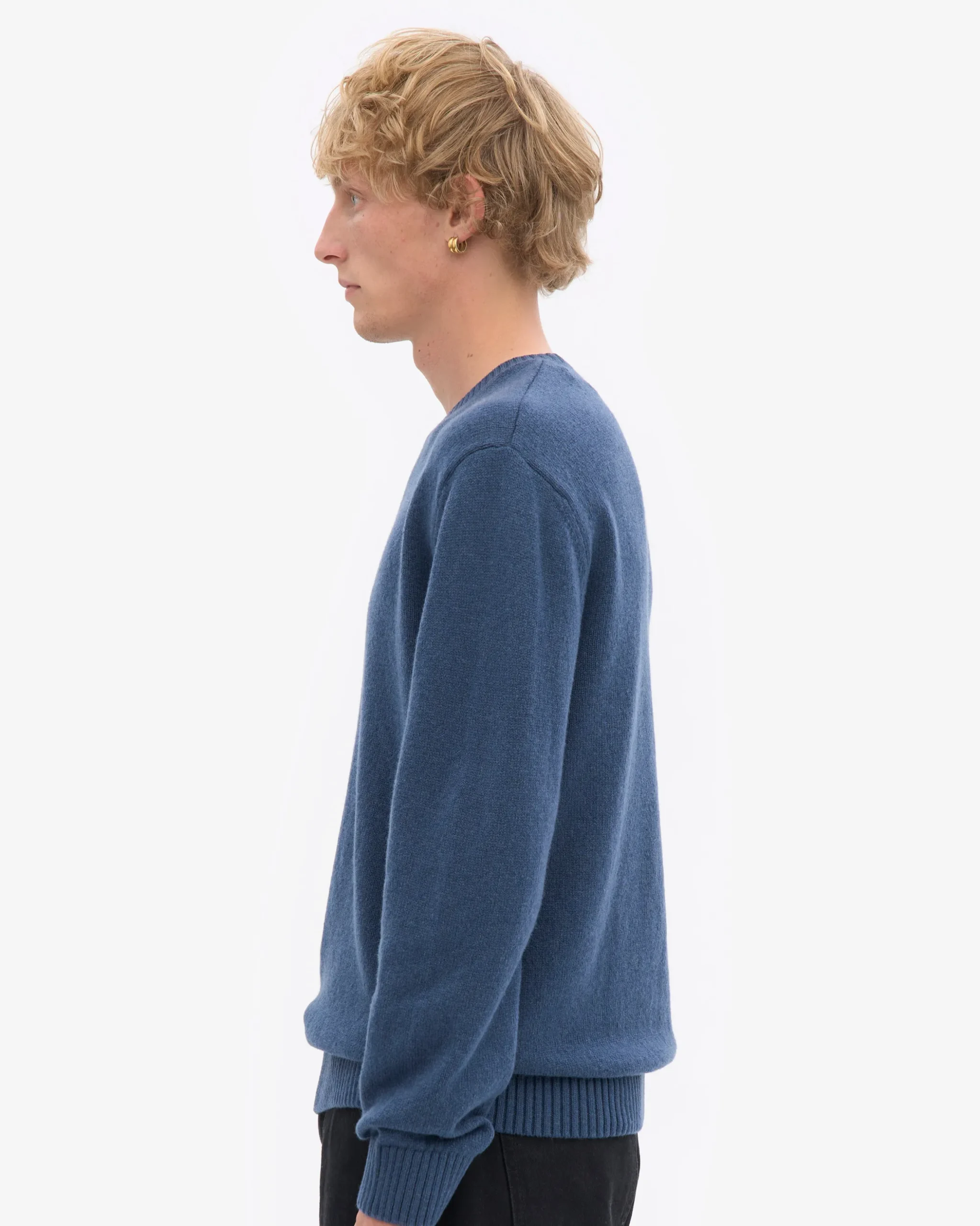 Classic Merino Wool Crew - Petrol Blue