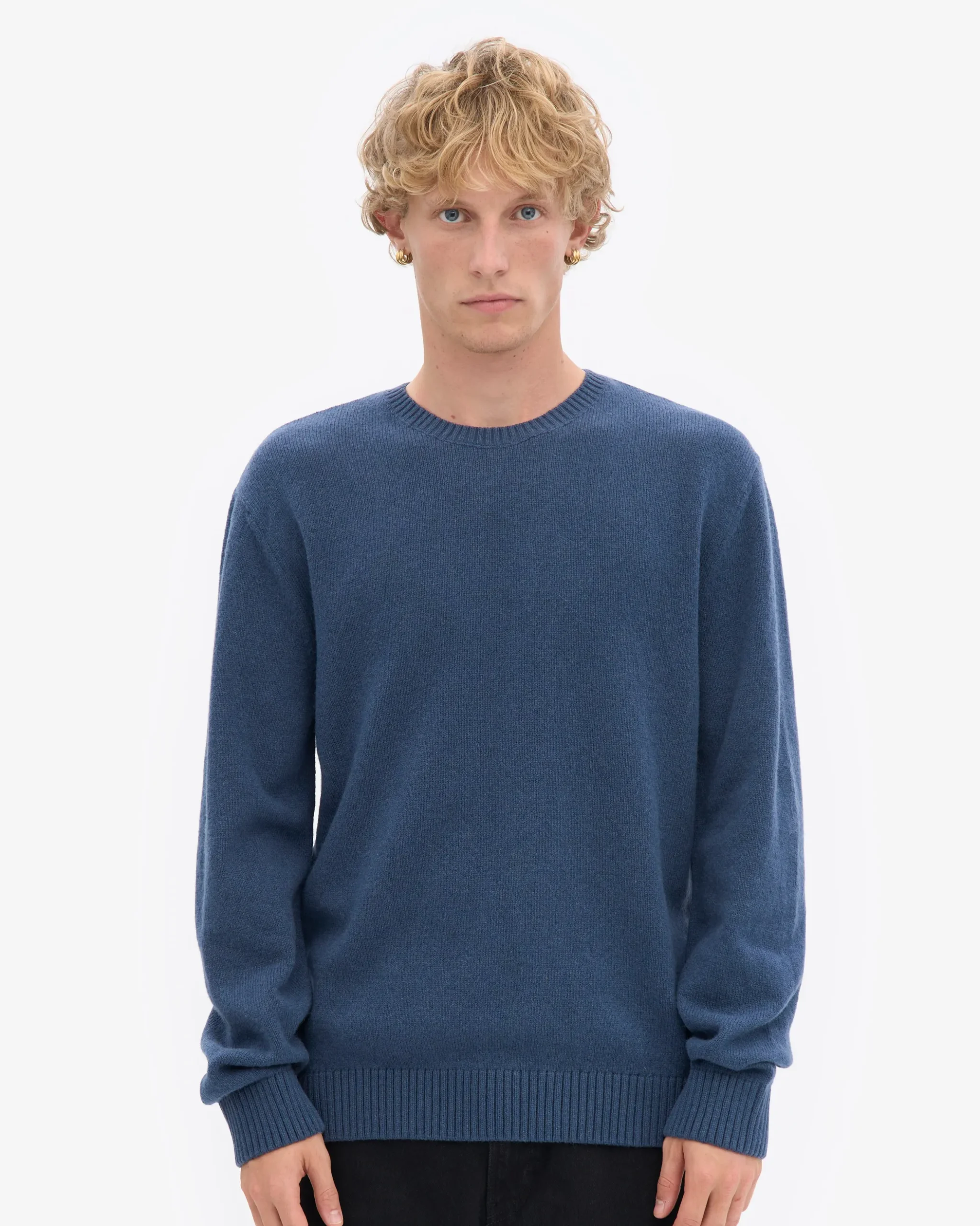 Classic Merino Wool Crew - Petrol Blue