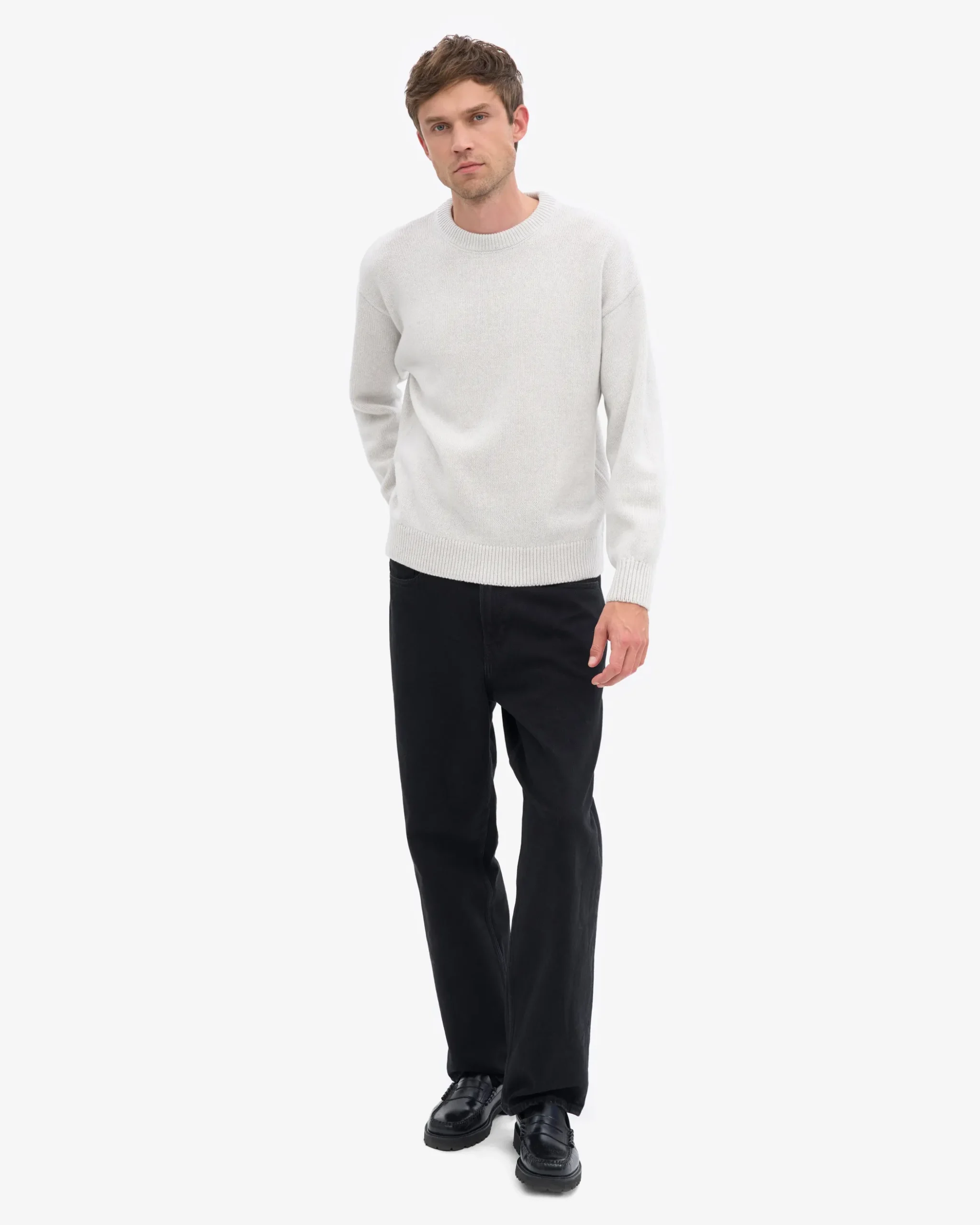 Classic Merino Wool Crew - Snow Melange