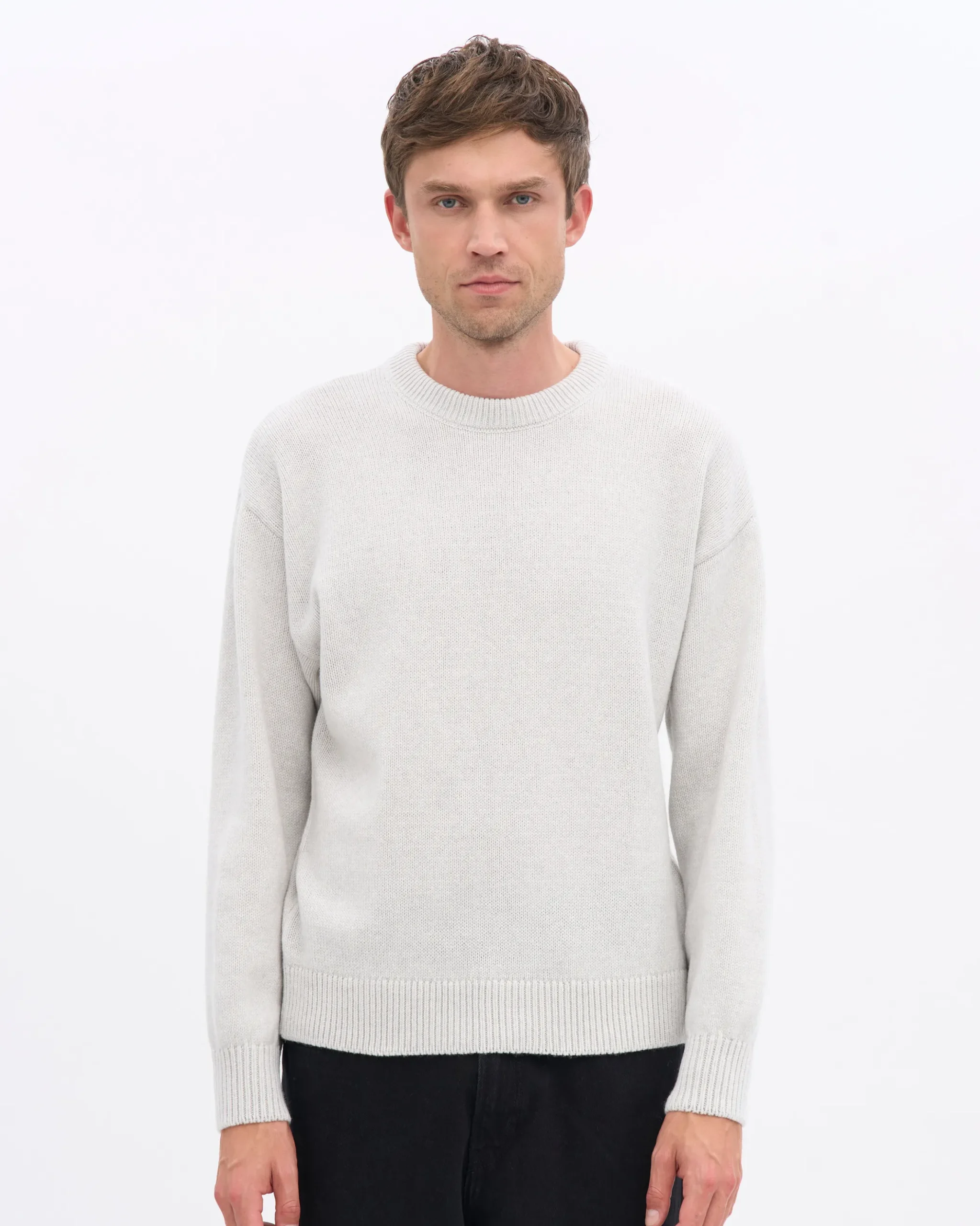 Classic Merino Wool Crew - Snow Melange