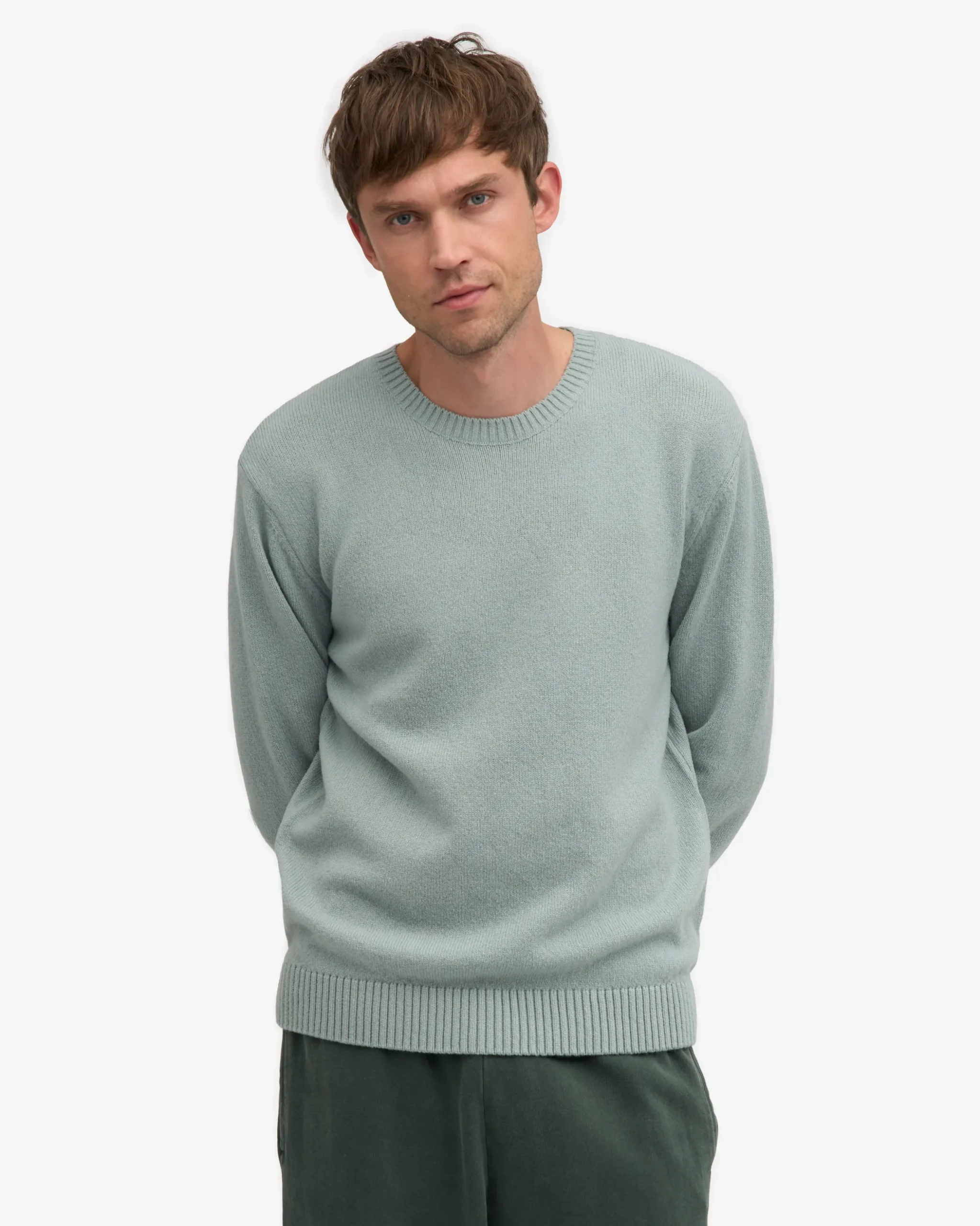 Classic Merino Wool Crew - Steel Blue