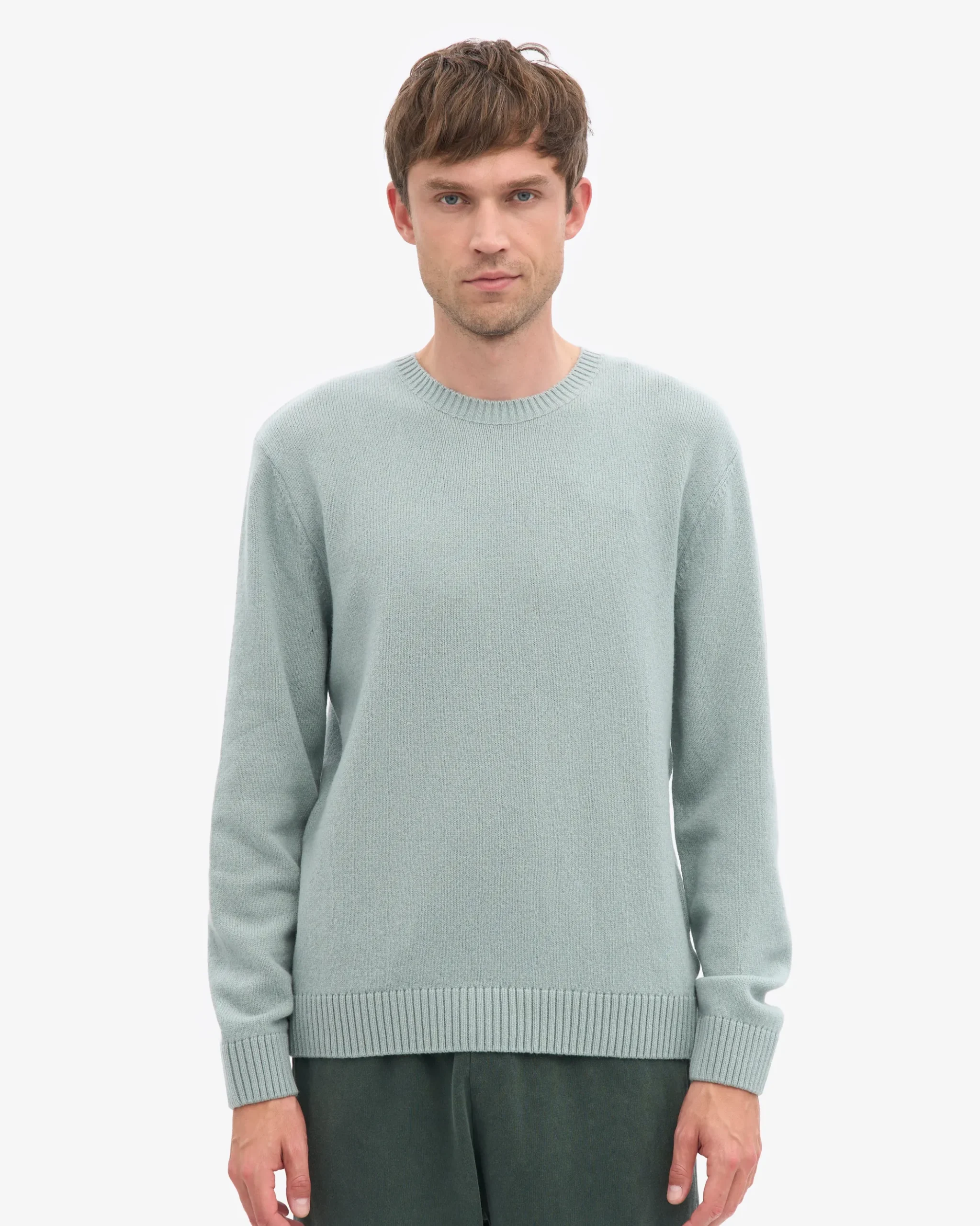 Classic Merino Wool Crew - Steel Blue