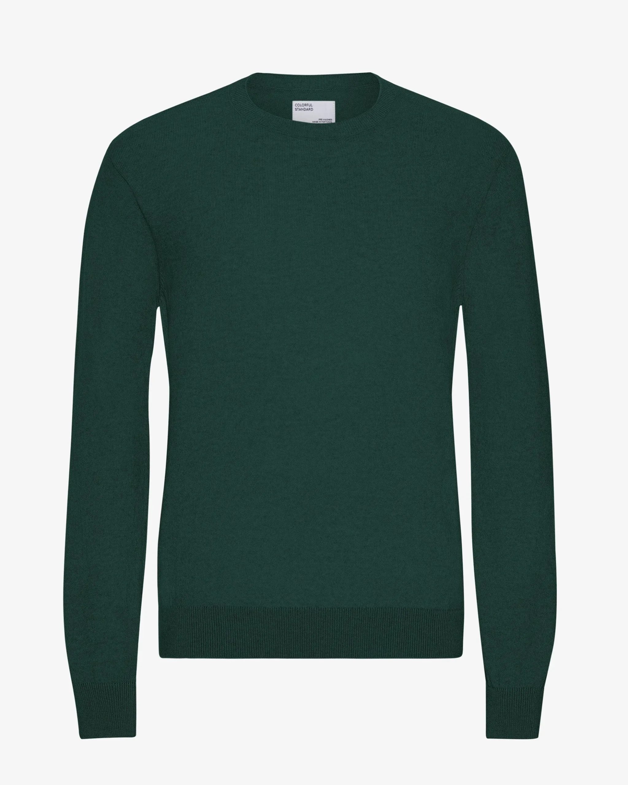 Light Merino Wool Crew - Emerald Green