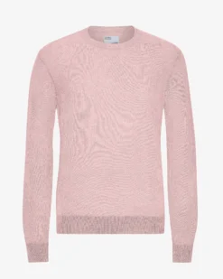 Light Merino Wool Crew - Faded Pink