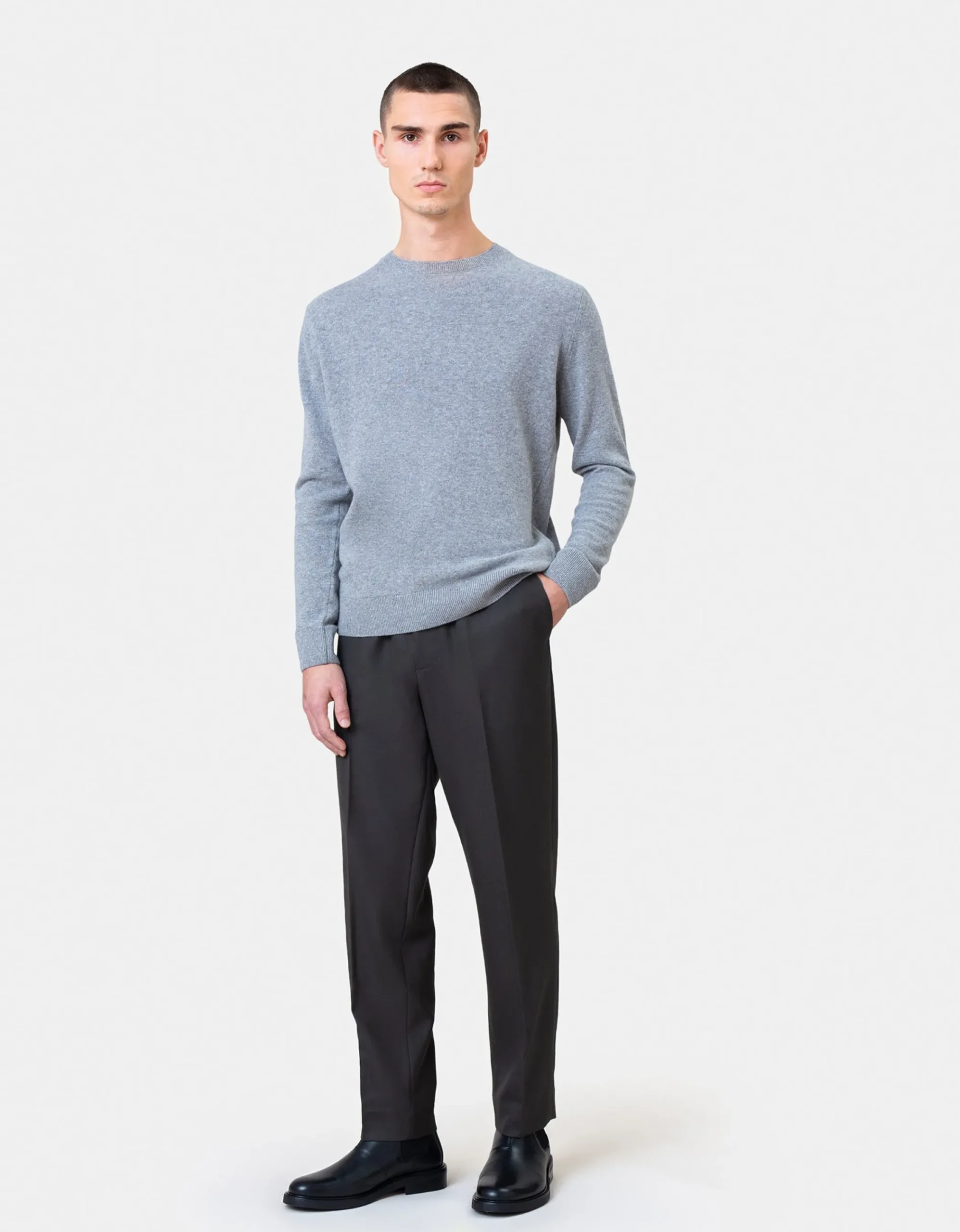 Light Merino Wool Crew - Soft Lavender