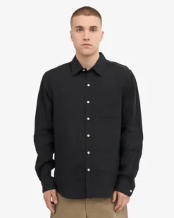 Linen Shirt - Deep Black