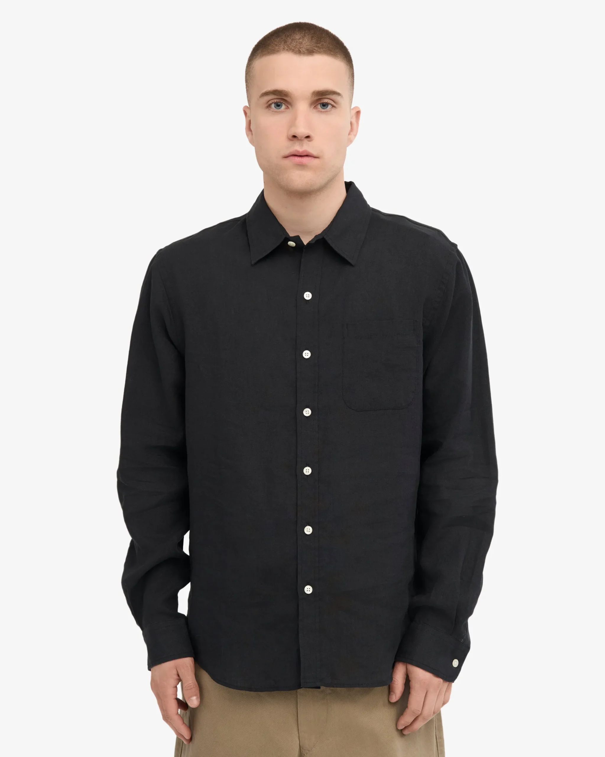 Linen Shirt - Deep Black