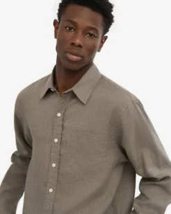 Linen Shirt - Dusty Olive