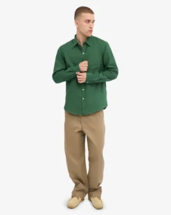 Linen Shirt - Emerald Green