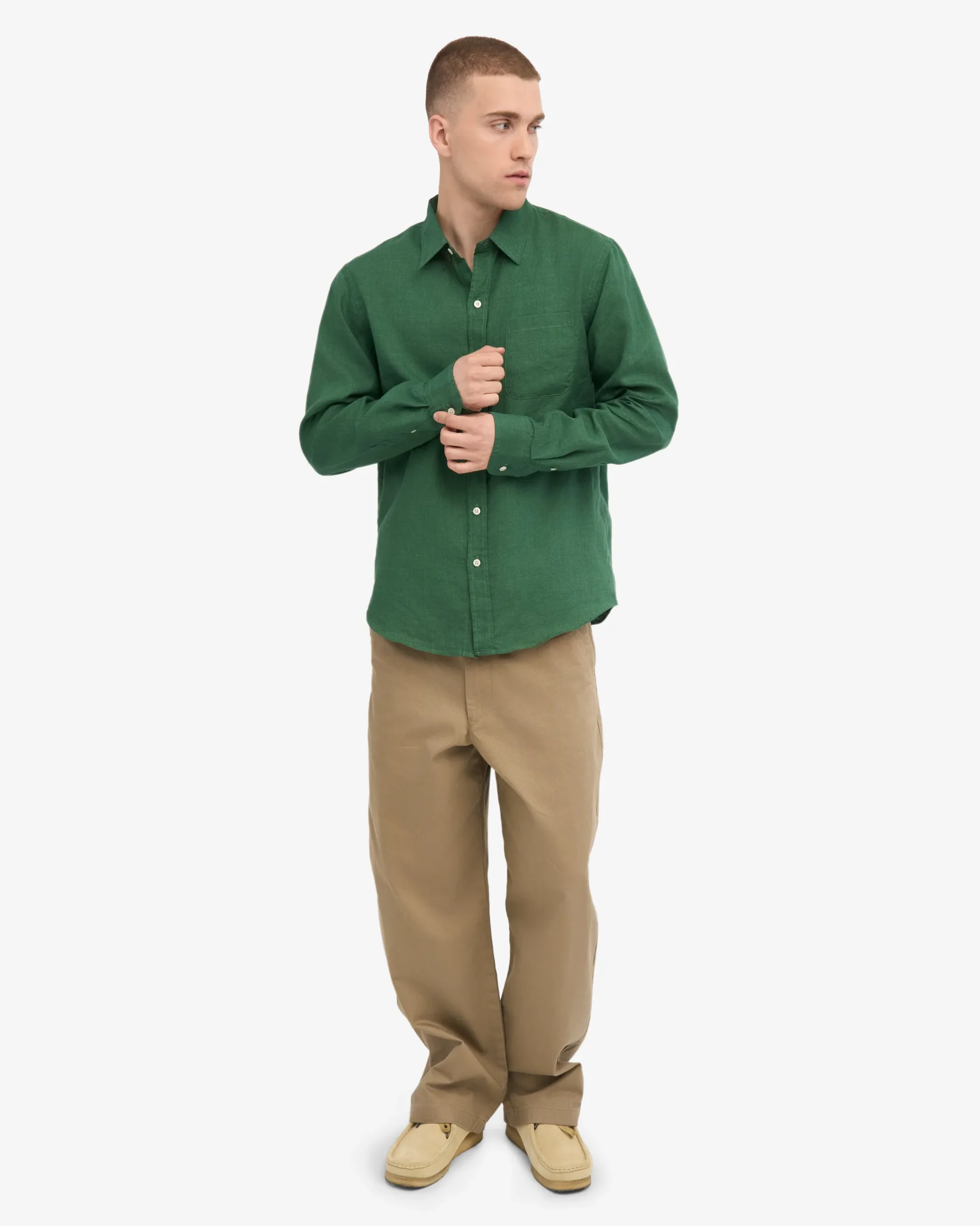 Linen Shirt - Emerald Green