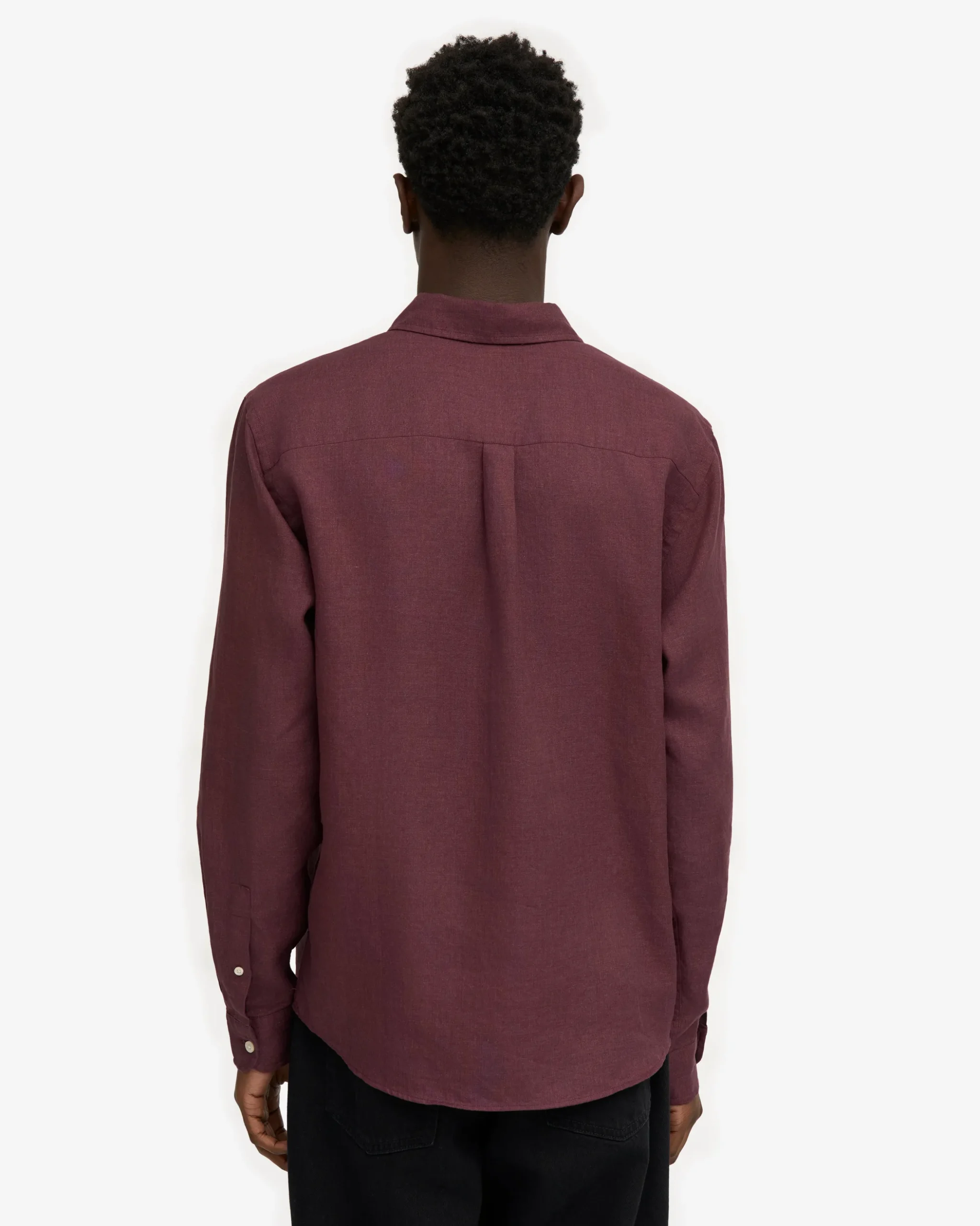 Linen Shirt - Oxblood Red
