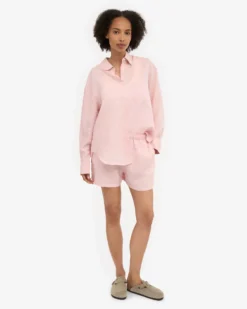 Linen Shorts - Faded Pink