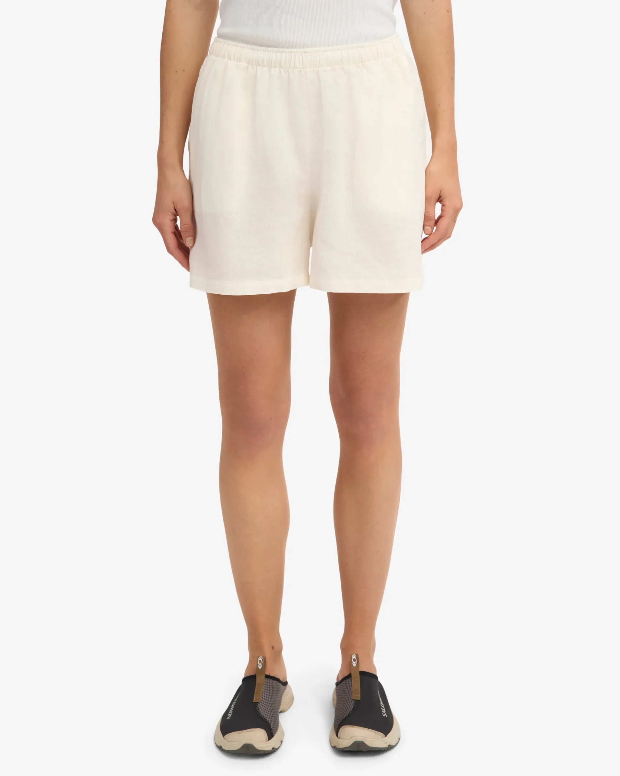 Linen Shorts - Ivory White