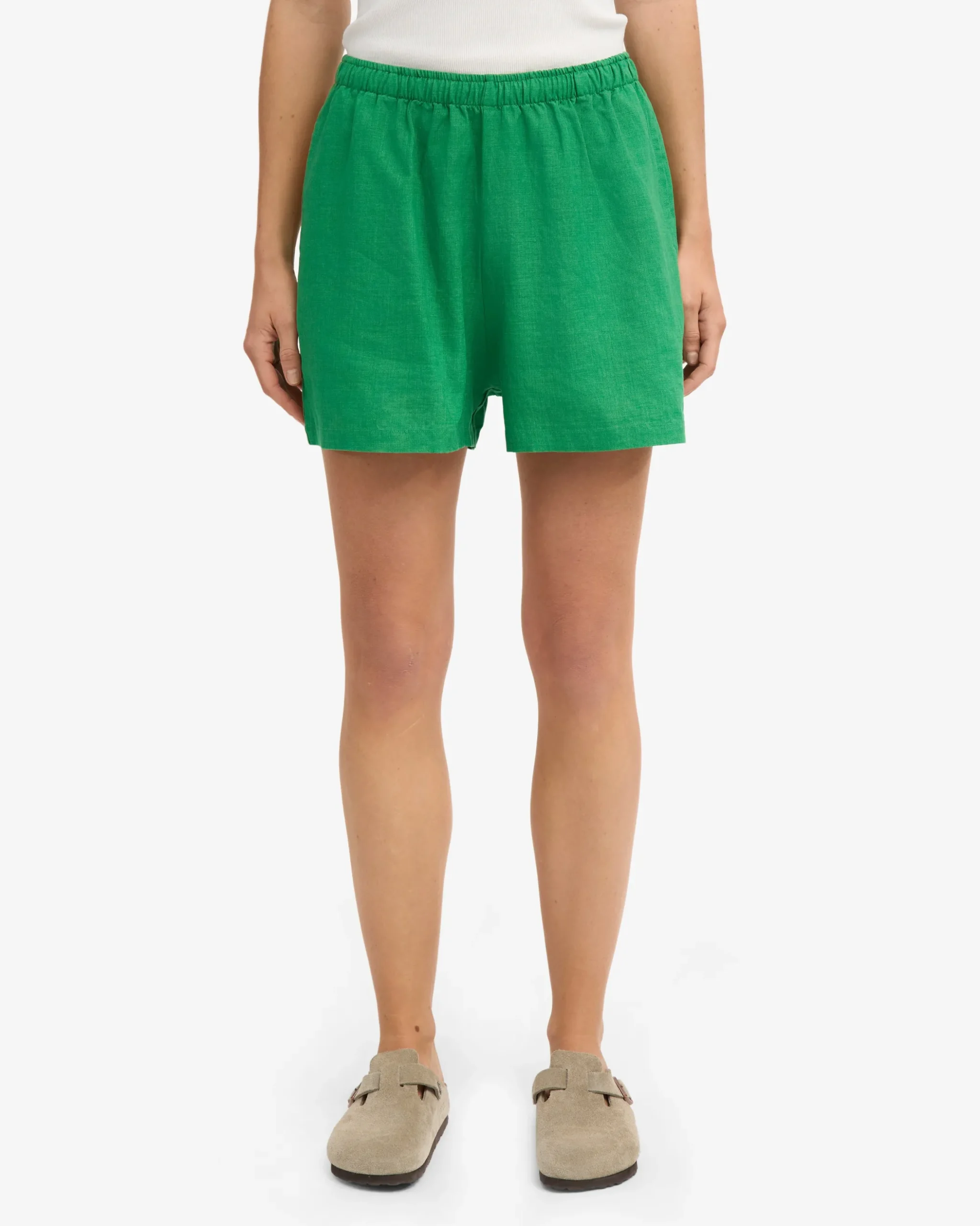 Linen Shorts - Kelly Green