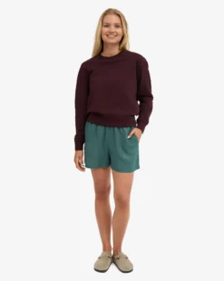 Linen Shorts - Ocean Green