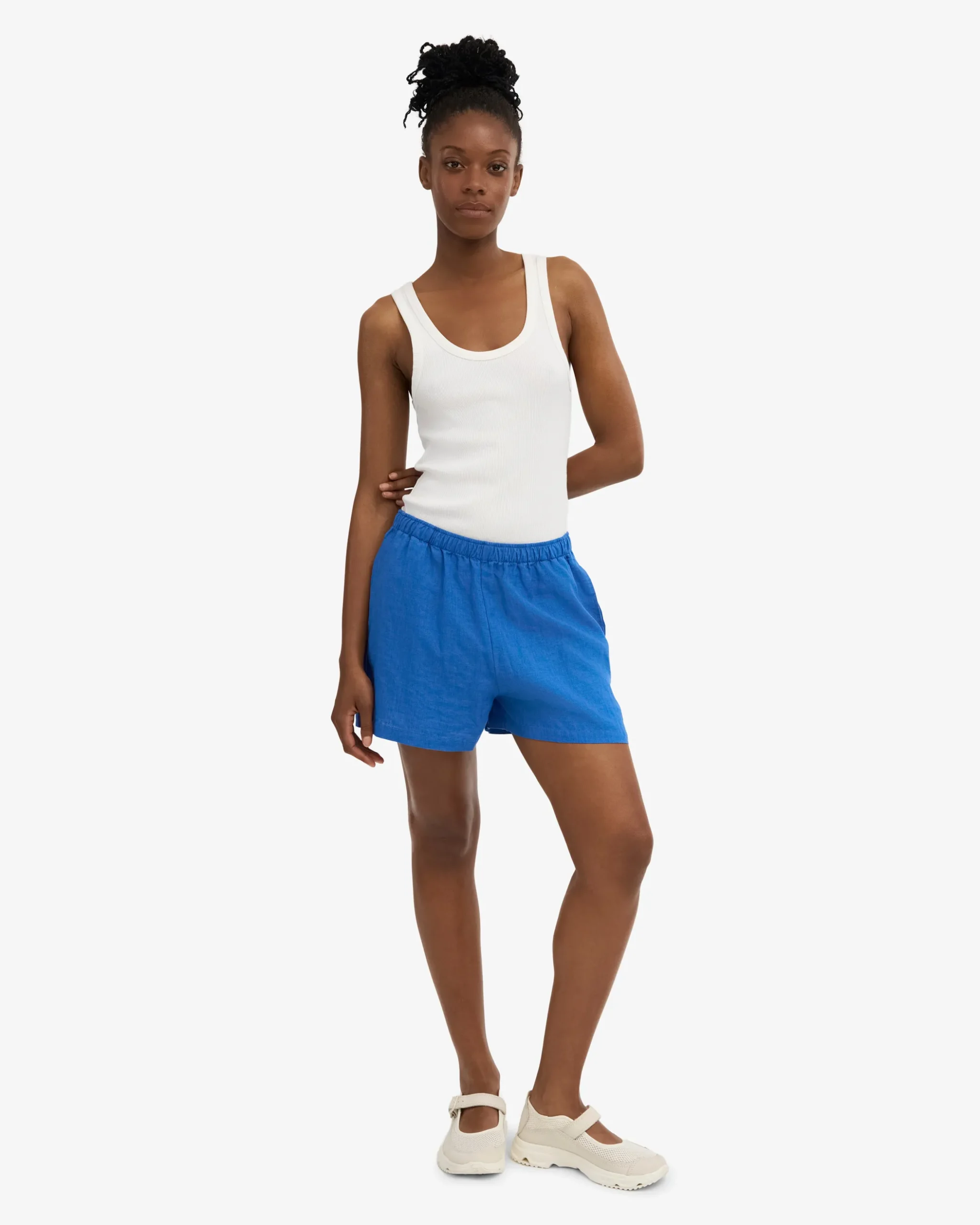 Linen Shorts - Pacific Blue