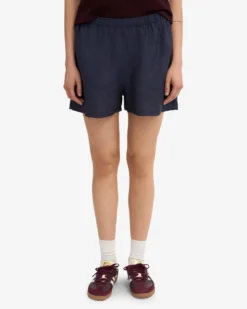 Linen Shorts - Petrol Blue