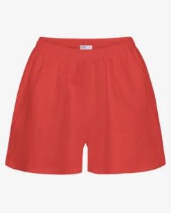 Linen Shorts - Red Tangerine