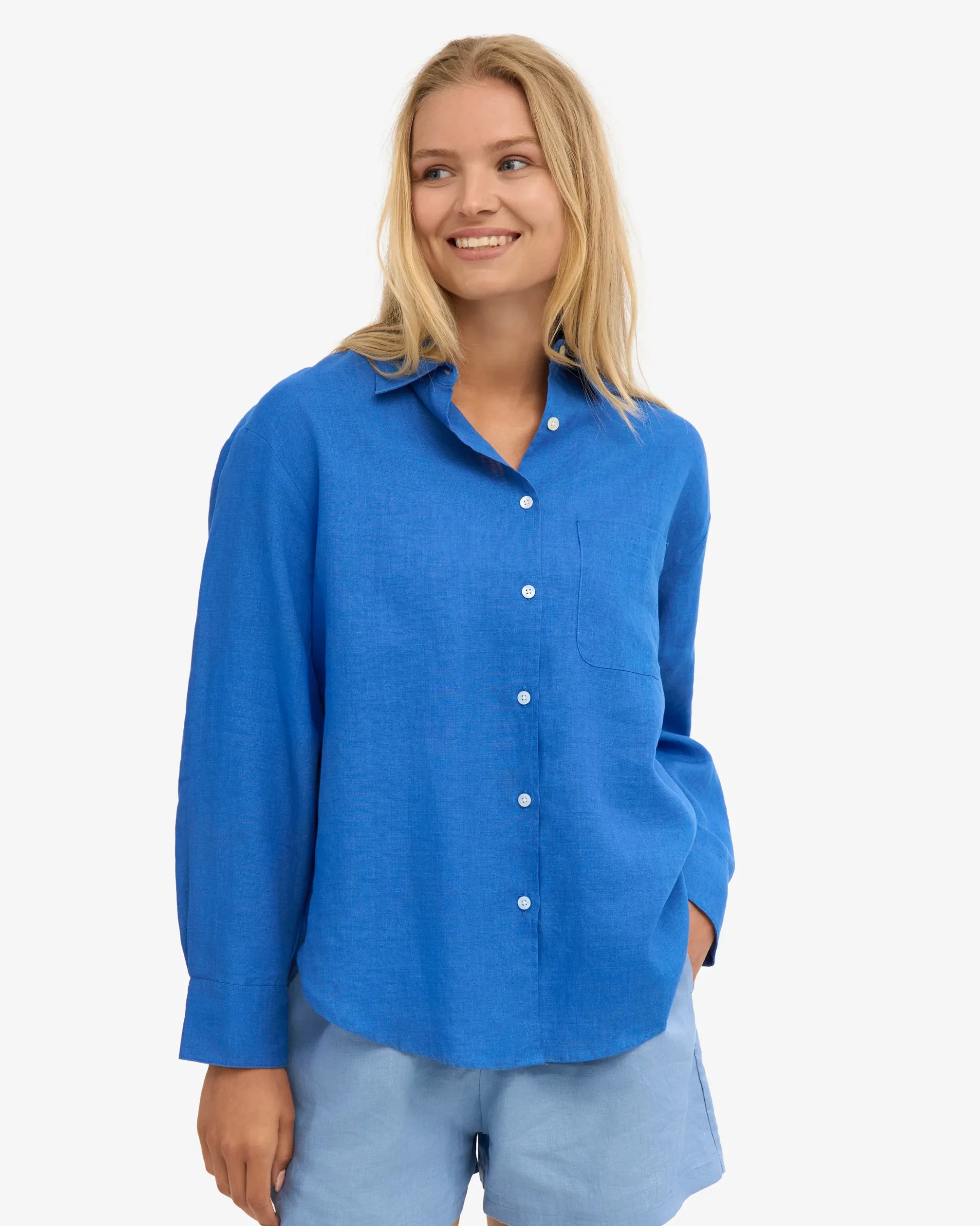 Linen Shorts - Seaside Blue
