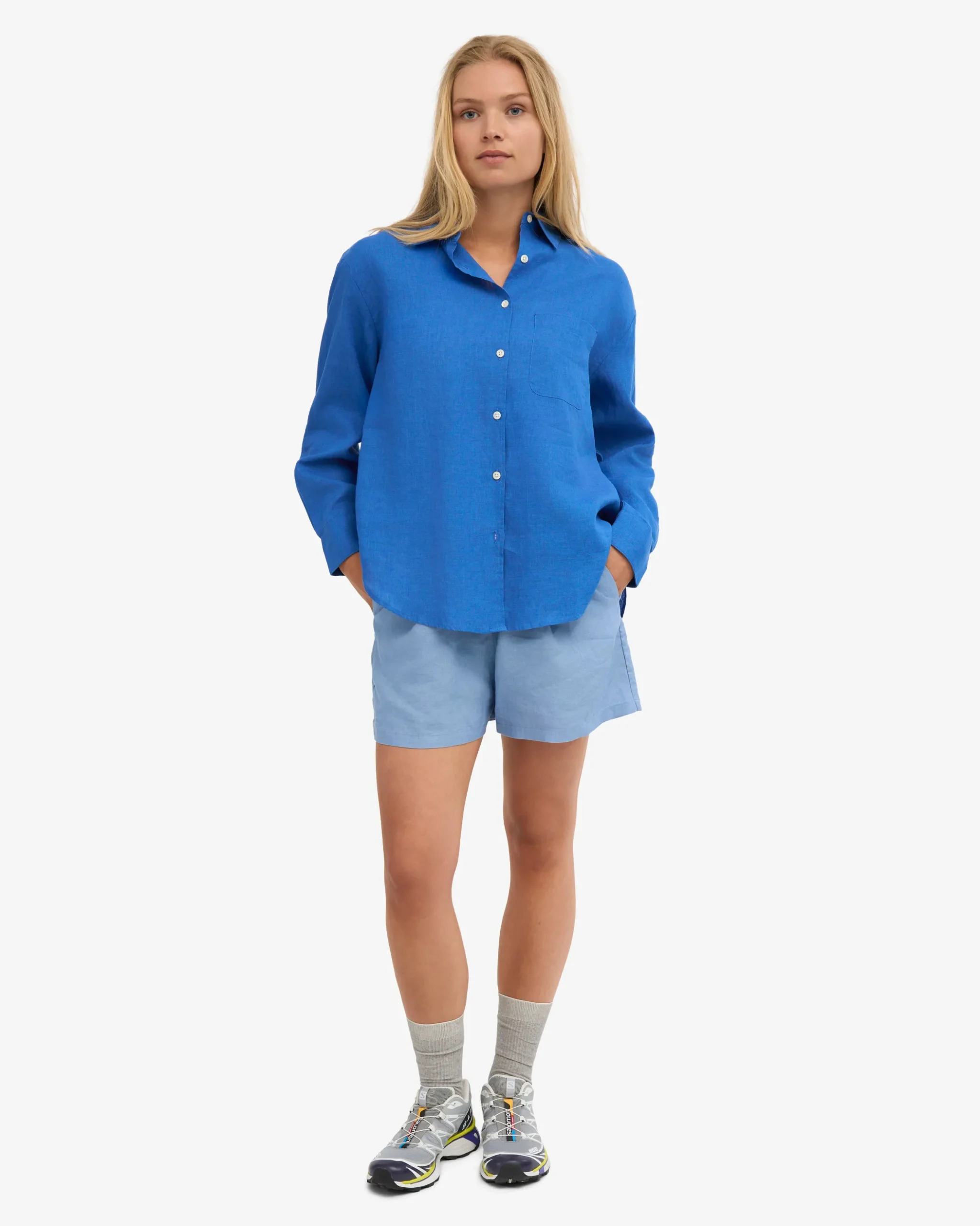 Linen Shorts - Seaside Blue