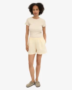 Linen Shorts - Soft Yellow
