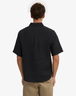 Linen SS Shirt - Deep Black