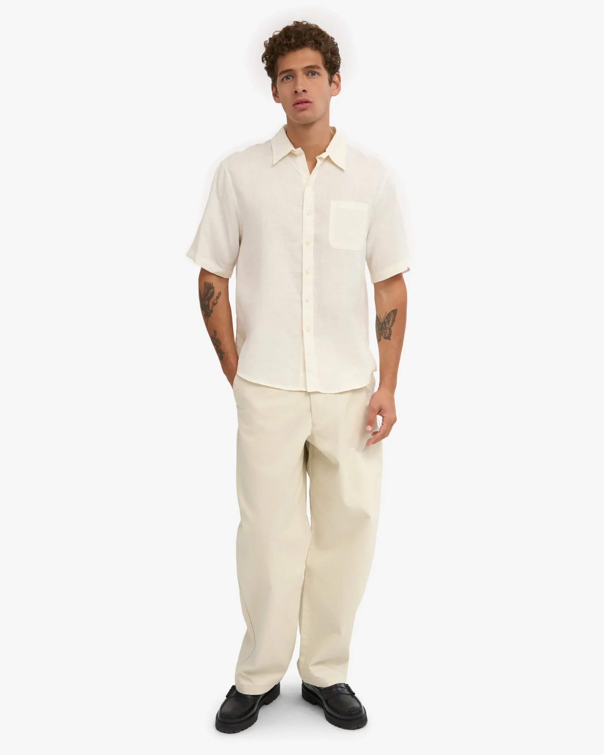 Linen SS Shirt - Ivory White