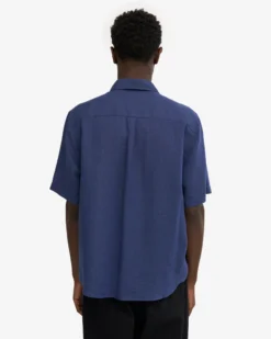 Linen SS Shirt - Marine Blue