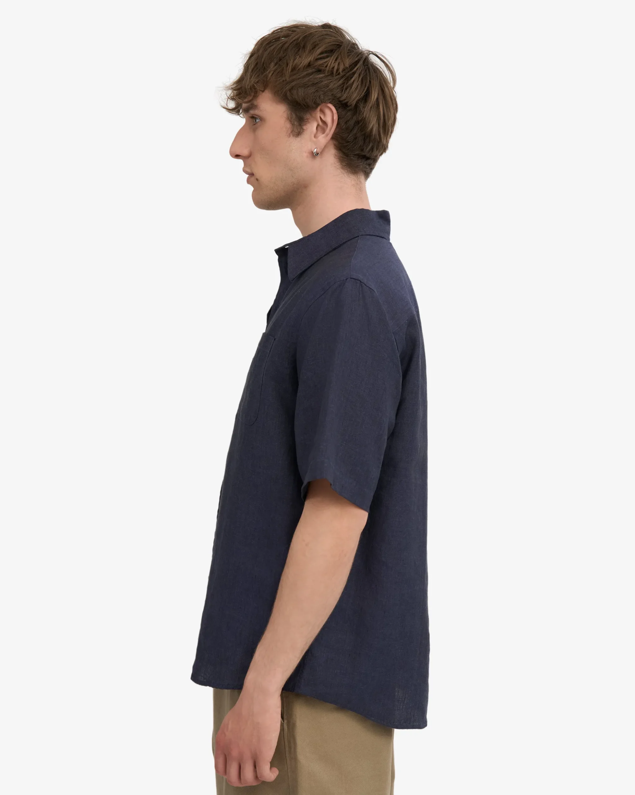 Linen SS Shirt - Navy Blue