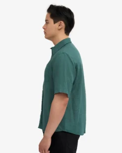 Linen SS Shirt - Ocean Green