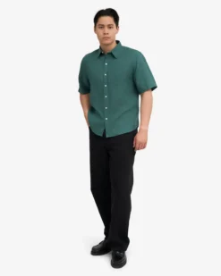 Linen SS Shirt - Ocean Green