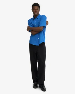 Linen SS Shirt - Pacific Blue