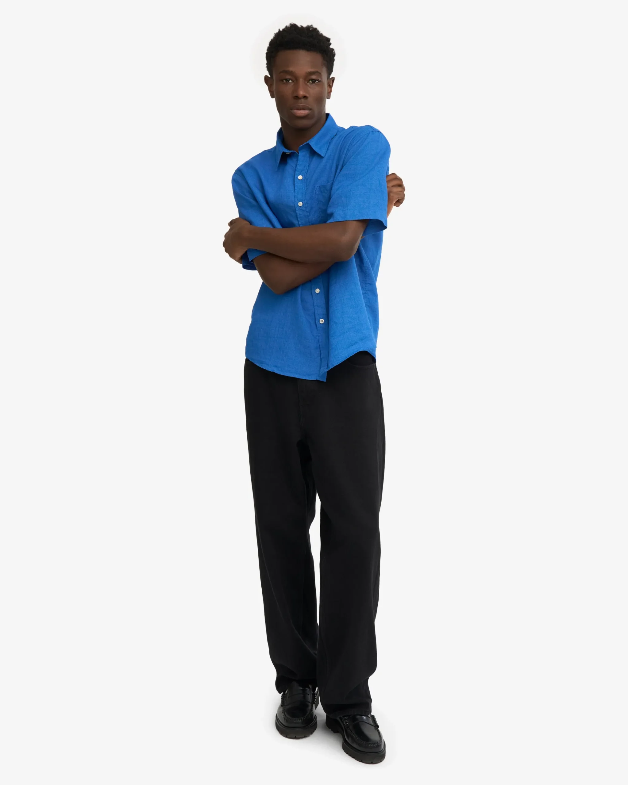 Linen SS Shirt - Pacific Blue