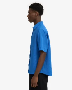 Linen SS Shirt - Pacific Blue