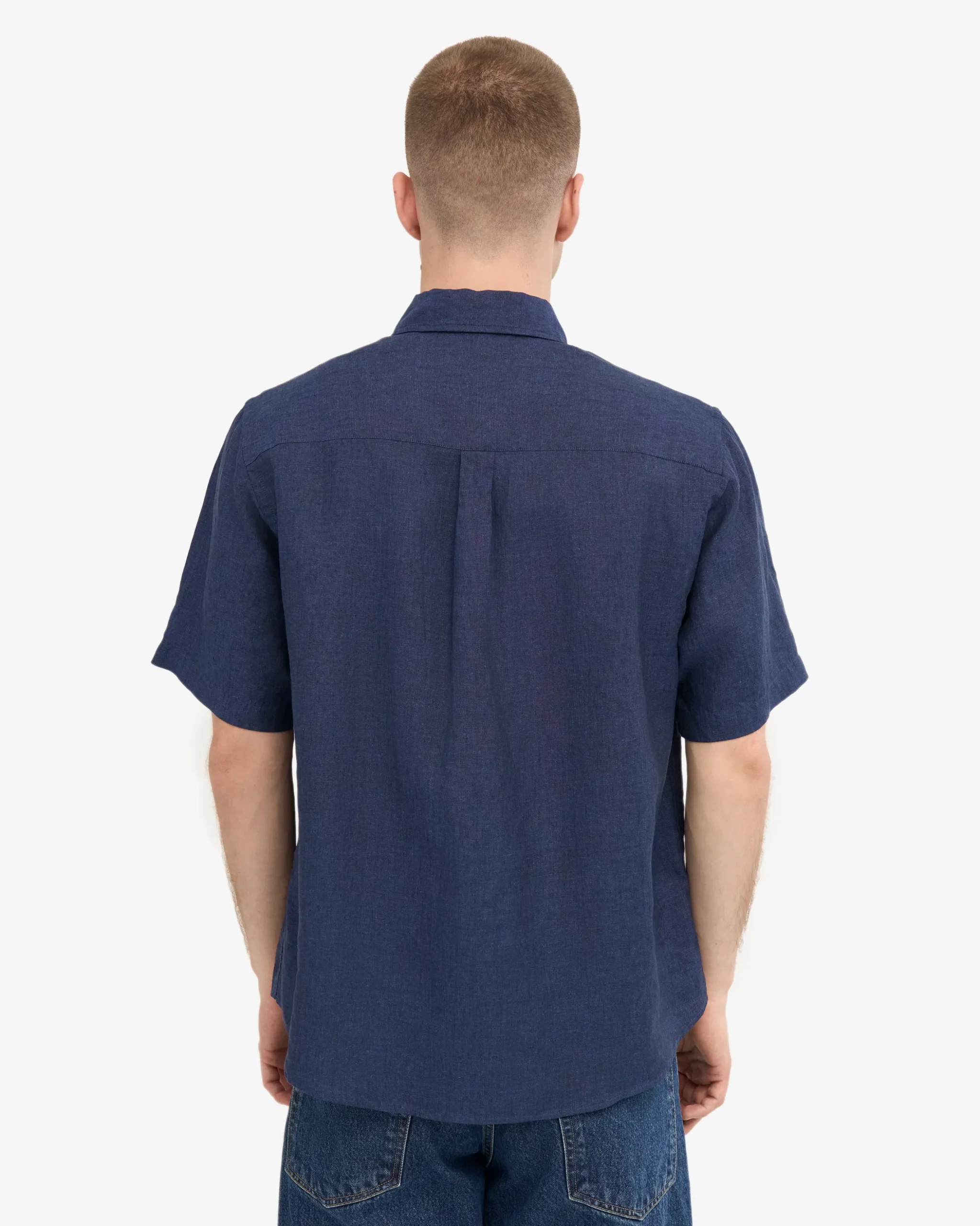 Linen SS Shirt - Petrol Blue
