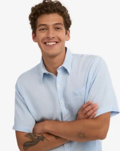 Linen SS Shirt - Polar Blue